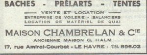 Ancienne publicité Maison Chambrelan & Cie au Havre - histoire et origine de Chambrelan