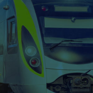 Train running at high speed