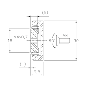 Drawing and dimensions of the ball bearing slide for drawers with two D402 elements