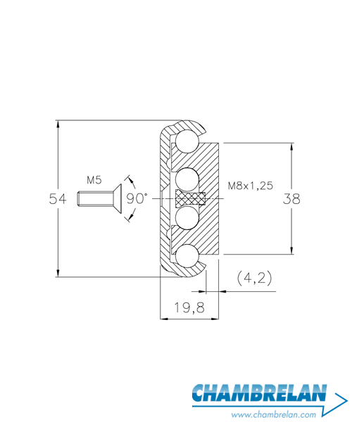 Schema und Maße der Edelstahl Linearführungen mit Kugelgleitern ST50-GS52.
